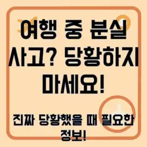 해외 분실물 대처법