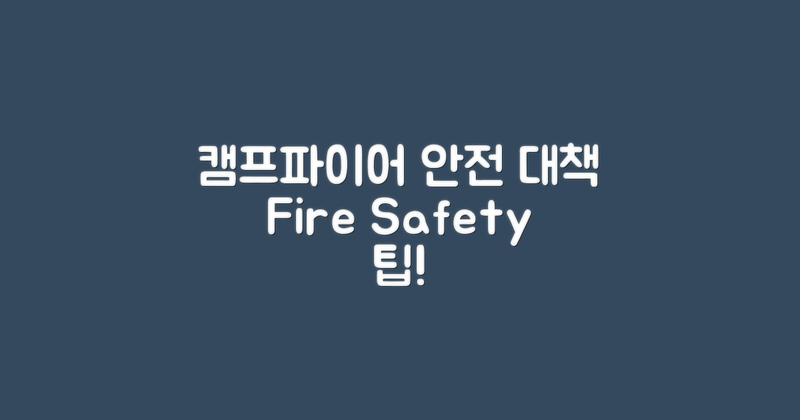 캠프파이어 안전 대책 분석