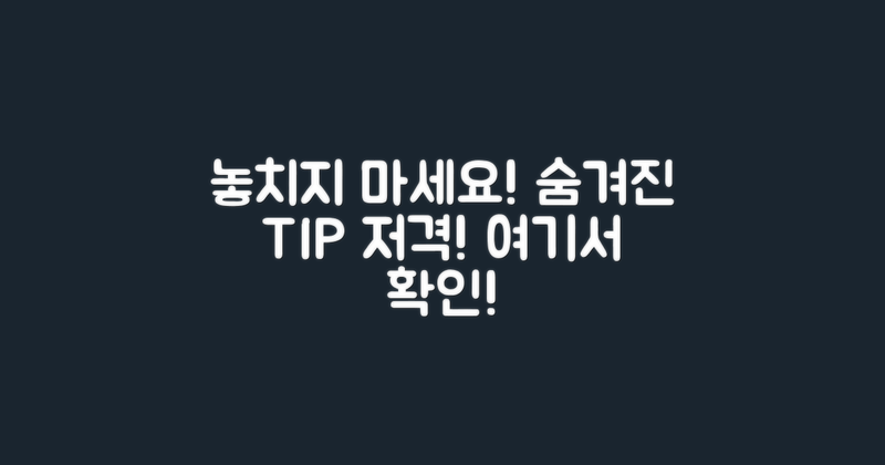 놓치기 쉬운 팁은?