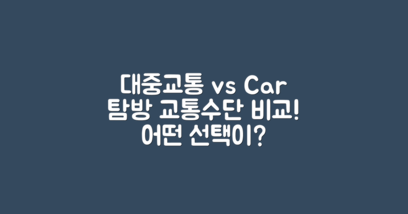 대중교통 vs 자가용 탐방