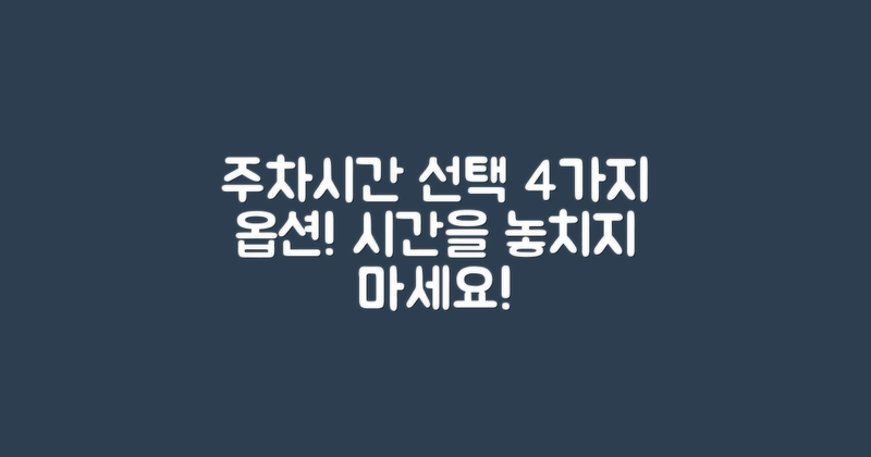 4가지 주차시간 선택