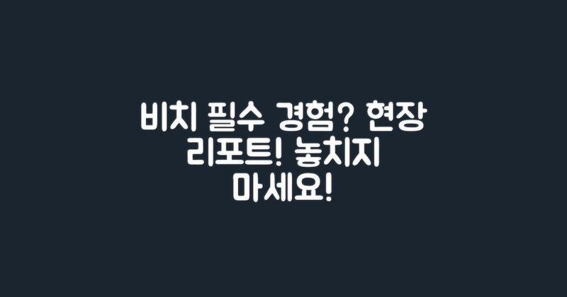 비치에서의 필수 경험은?