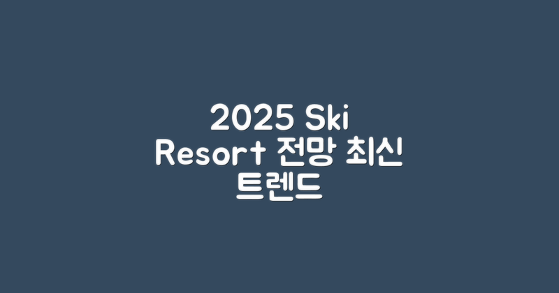 2025년 스키장 전망