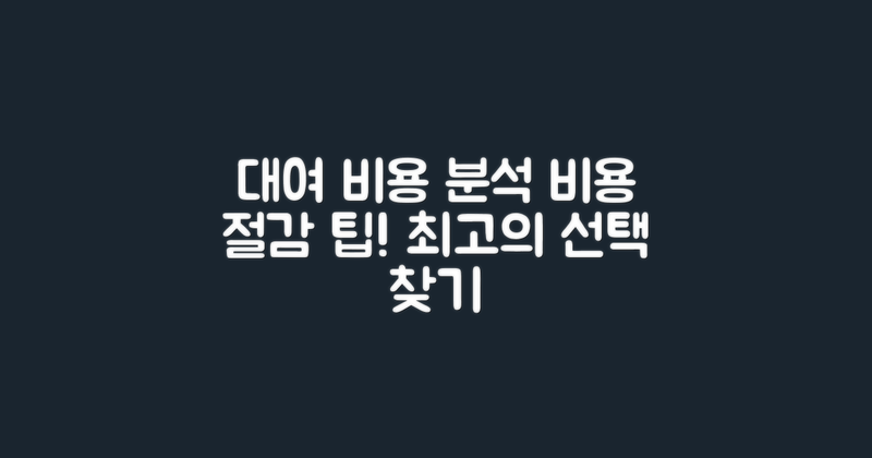 대여 옵션의 비용 분석