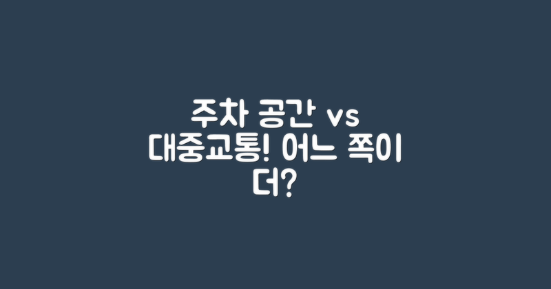 주차 공간 vs 대중교통 비교