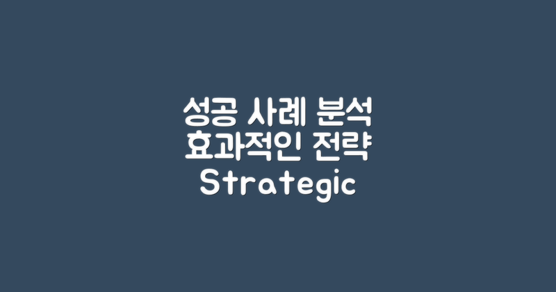 진행 전략별 성공 사례