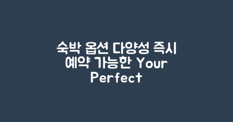 다양한 숙박 옵션 소개