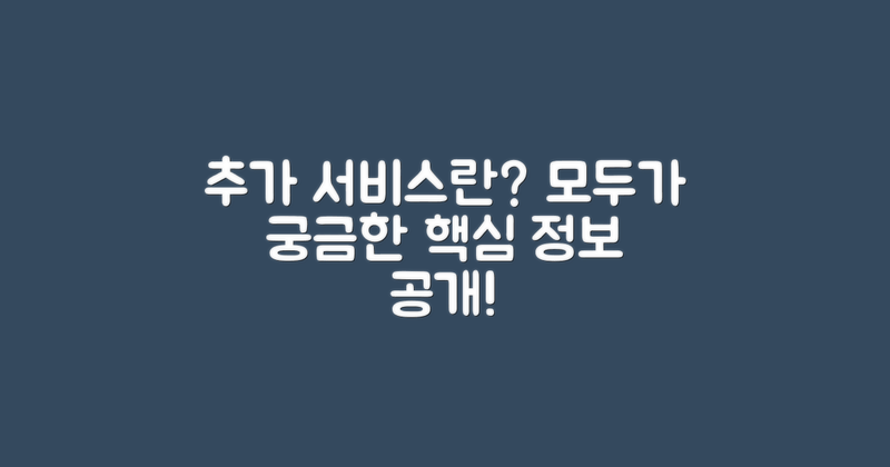 추가 서비스는 무엇일까?