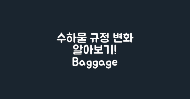 수하물 규정 변화 살펴보기