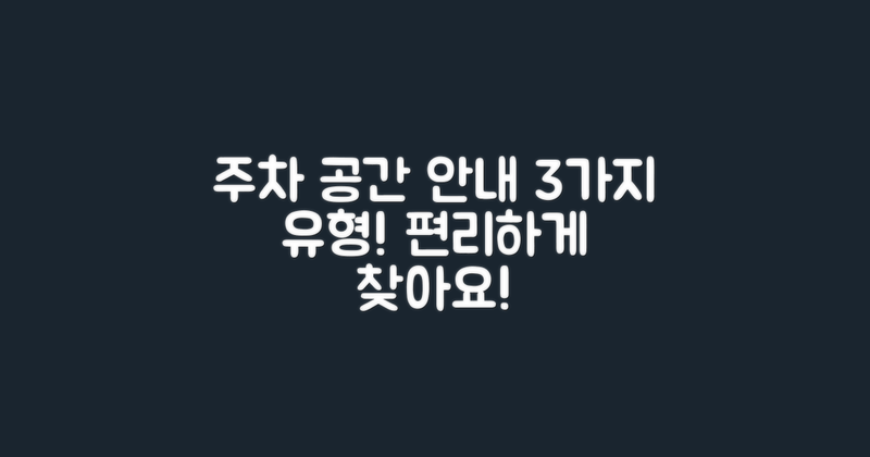 3가지 주차 공간 안내