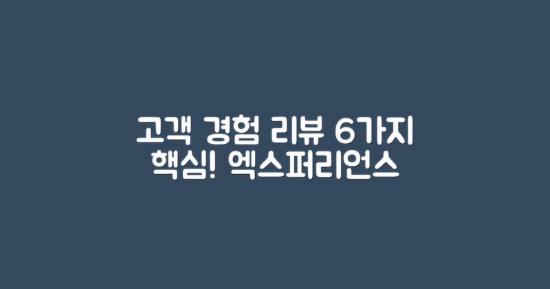 6가지 고객 경험 리뷰