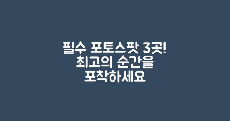 3대 필수 포토스팟 소개