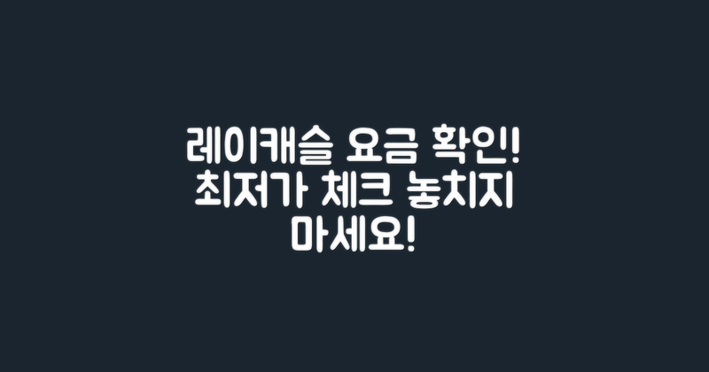 레이캐슬 요금 확인하세요