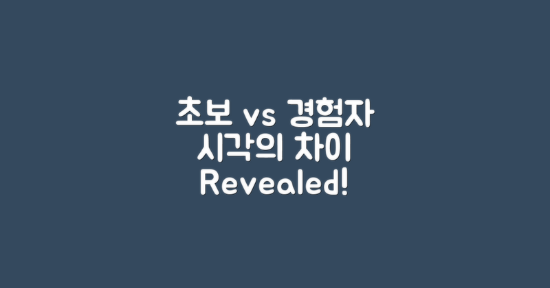 초보와 경험자의 시각