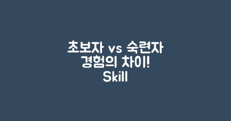 초보자 vs 숙련자 경험