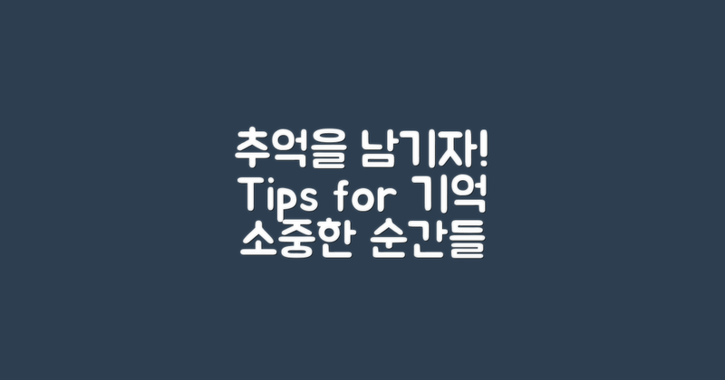 추억을 남기는 팁은?