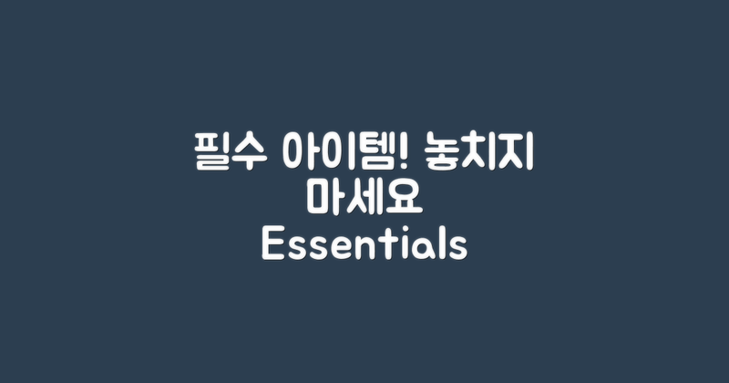 필수 아이템 챙기세요