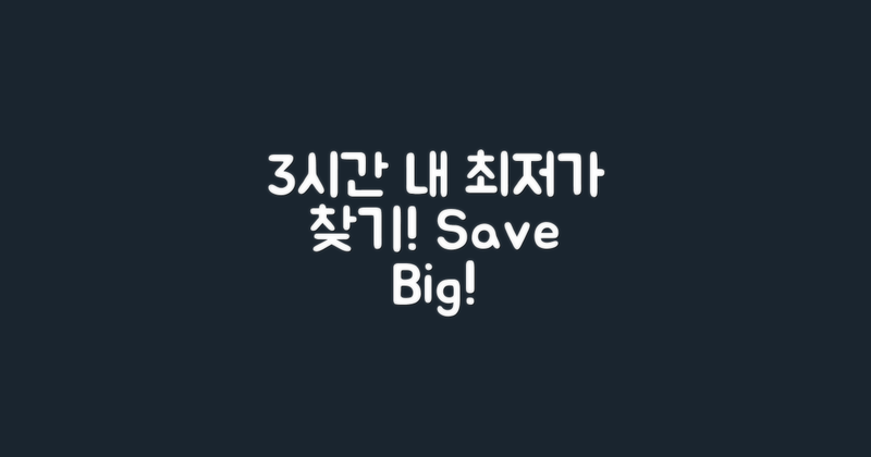 3시간 내 최저가 찾기