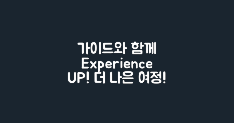 가이드와 함께 경험하세요