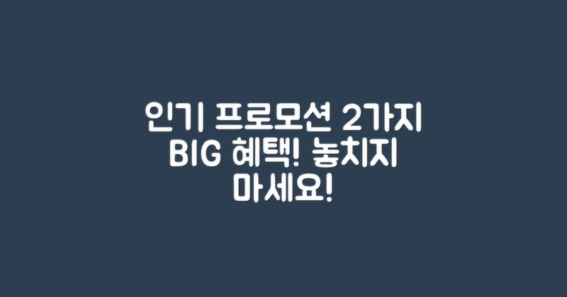 2가지 인기 프로모션