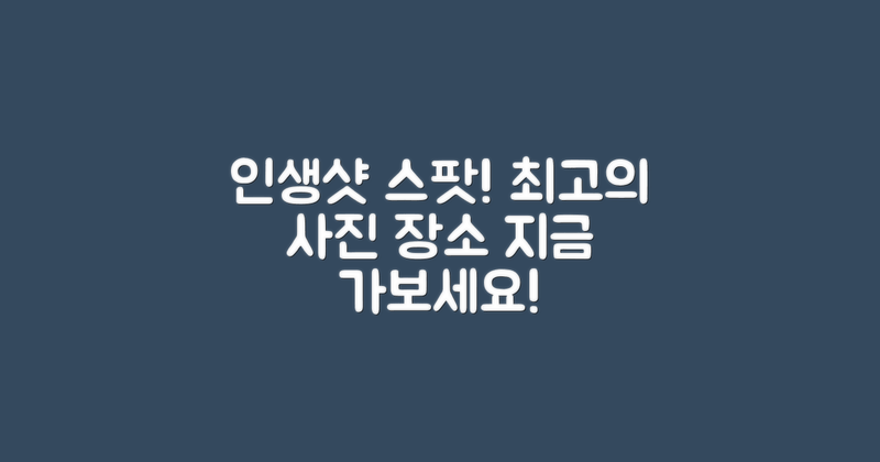 사진 찍기 좋은 장소로 가보세요