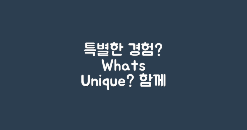 이곳만의 특별한 경험은 무엇일까?