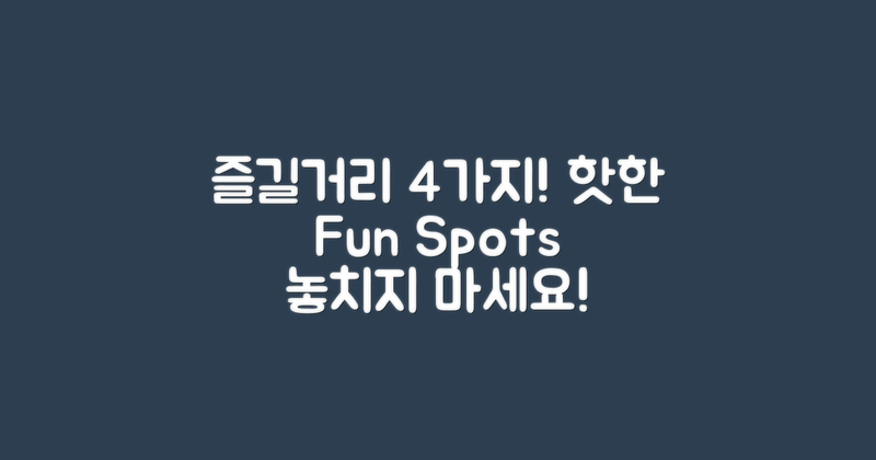 4가지 즐길 거리 정리