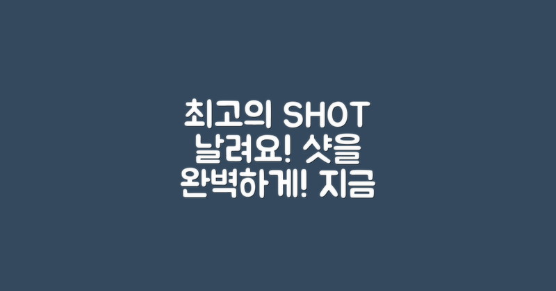 최고의 샷을 날리세요