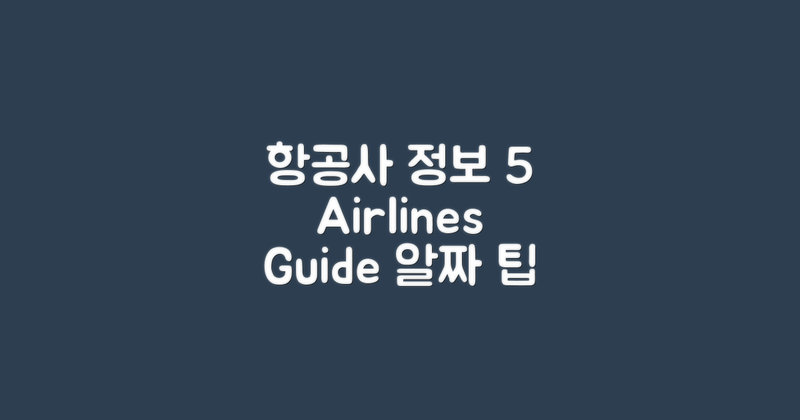5개 항공사 정보