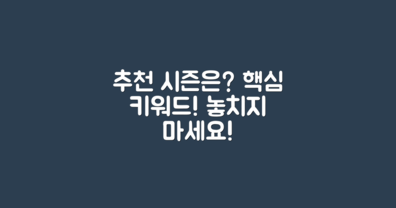 특히 추천하는 시즌은?