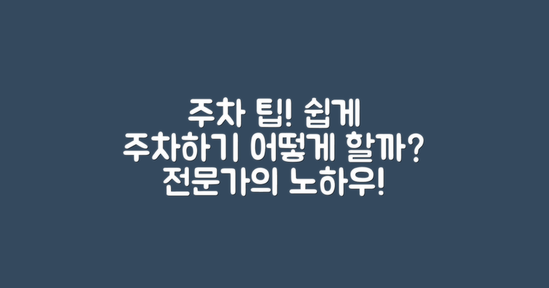 주차는 어떻게 할 수 있을까?