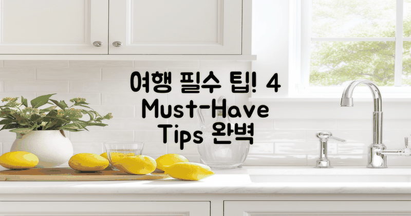 4가지 필수 여행 팁