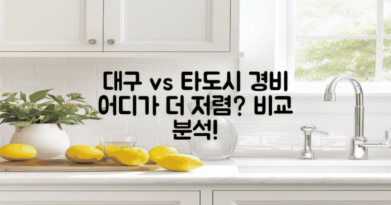 대구 vs 다른 도시 경비