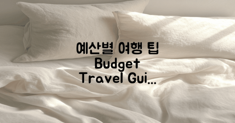 예산별 여행 방법 분석