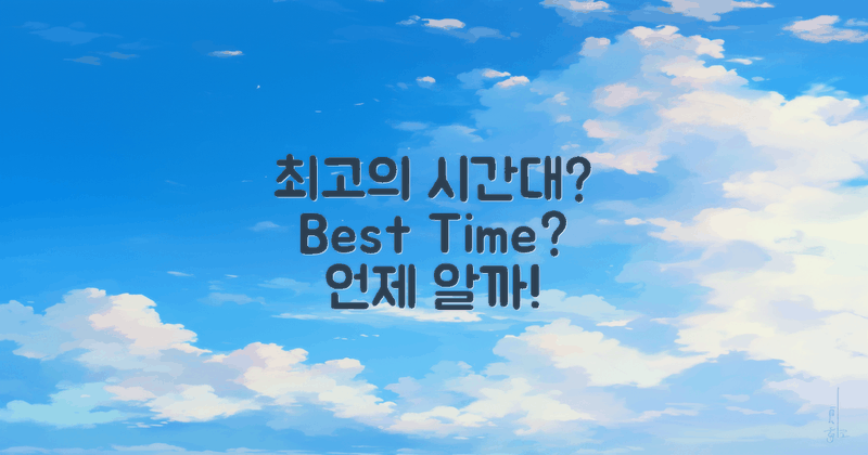 최고의 시간대는 언제일까?