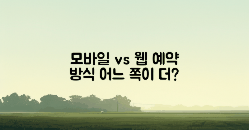 모바일 vs 웹 예약 방식