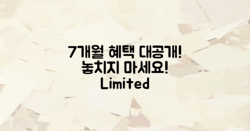 7개월 동안 사용할 혜택