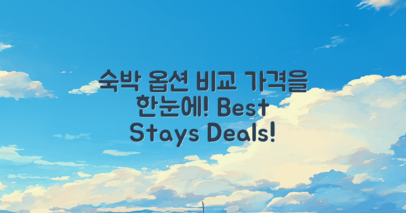 숙박 옵션과 가격 비교