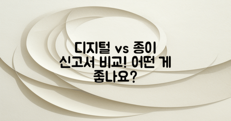 디지털 vs 종이 신고서