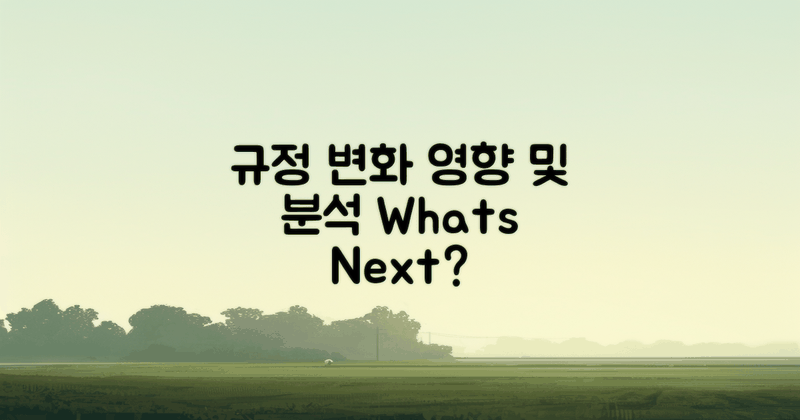 규정 변화와 영향 분석