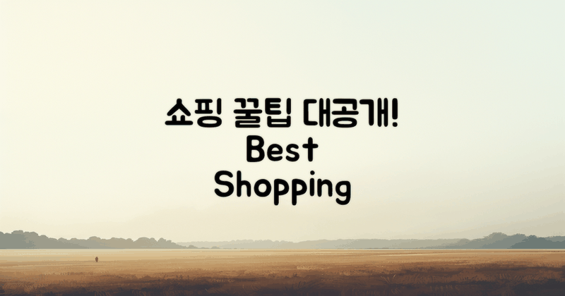 쇼핑 꿀팁은 무엇일까?