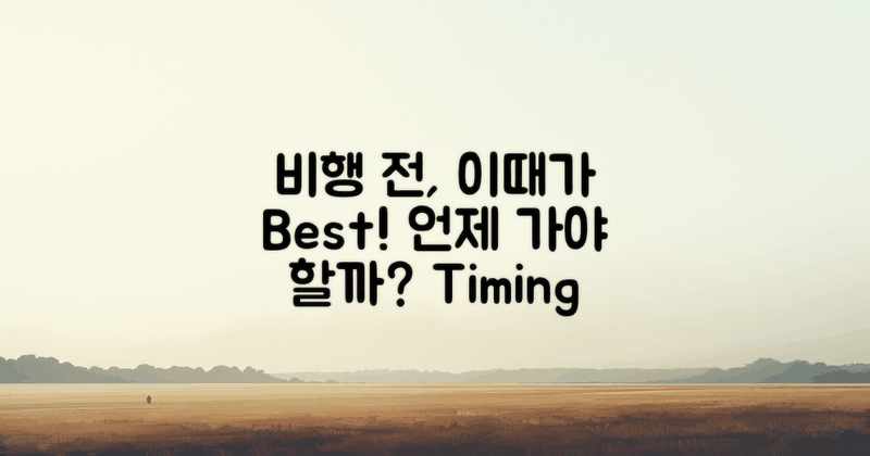 비행 전 언제 가는 게 좋을까?