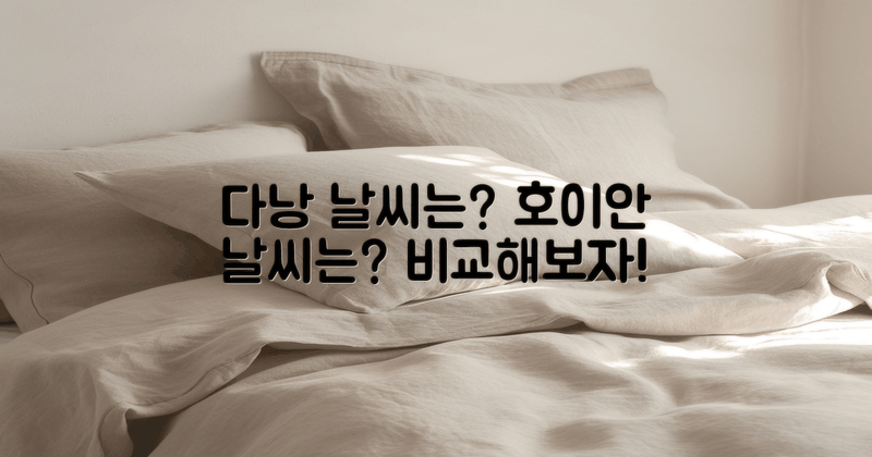 다낭 vs 호이안 날씨 차이