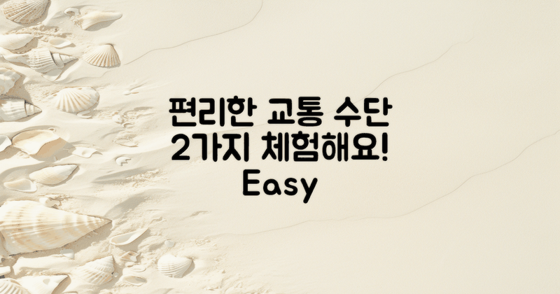 2가지 편리한 교통 수단