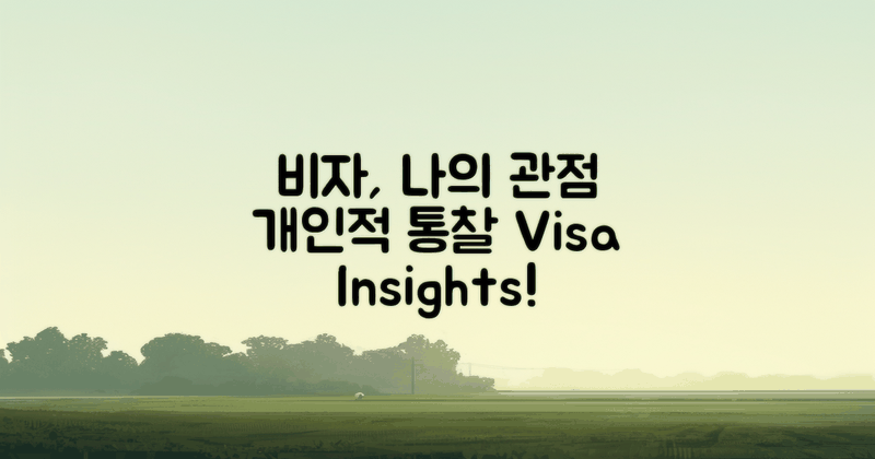 비자에 대한 개인적 관점 확장