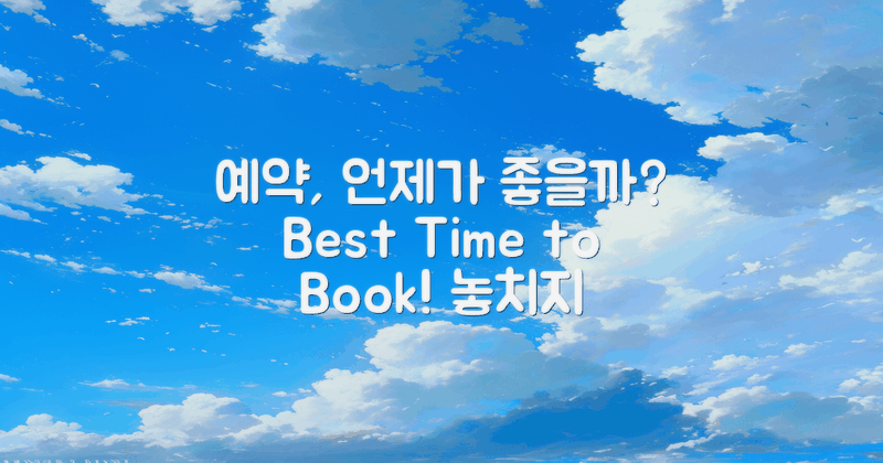 언제 예약하는 게 좋을까?