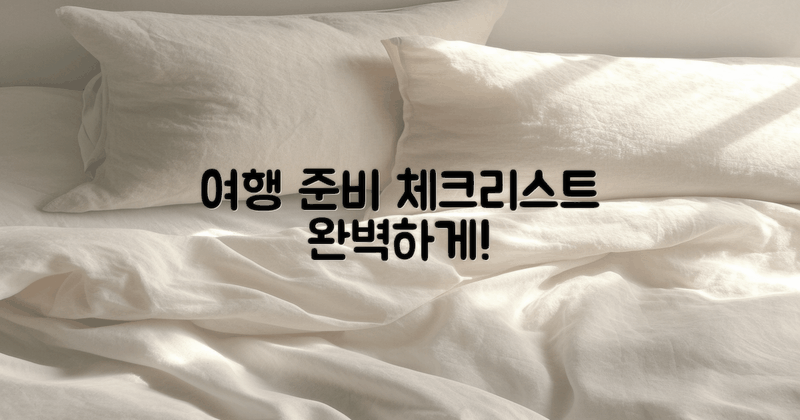 여행 준비 체크리스트