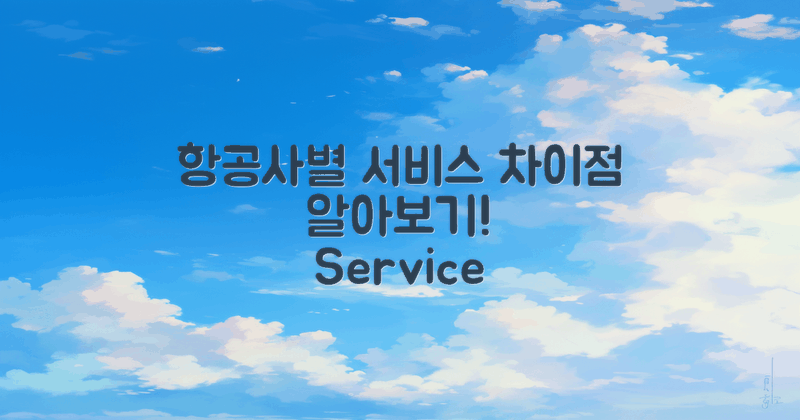 항공사별 서비스 차이