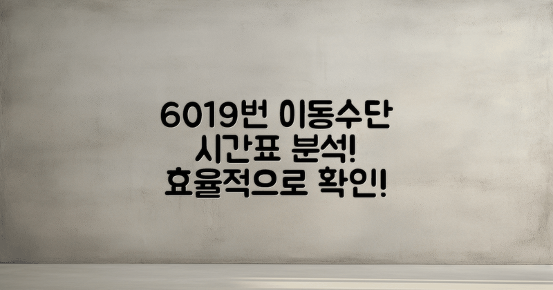 6019번 이동수단 시간표 분석