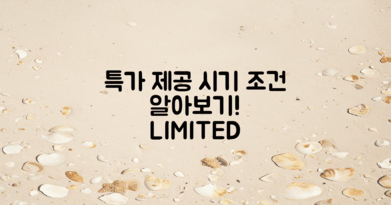 특가 제공 시기 및 조건